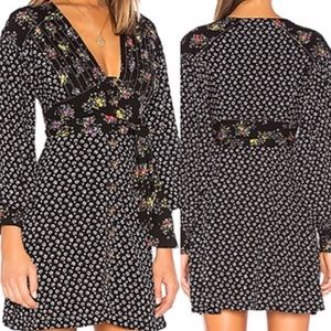 Free People Wonderland Print Dress Black Size XS